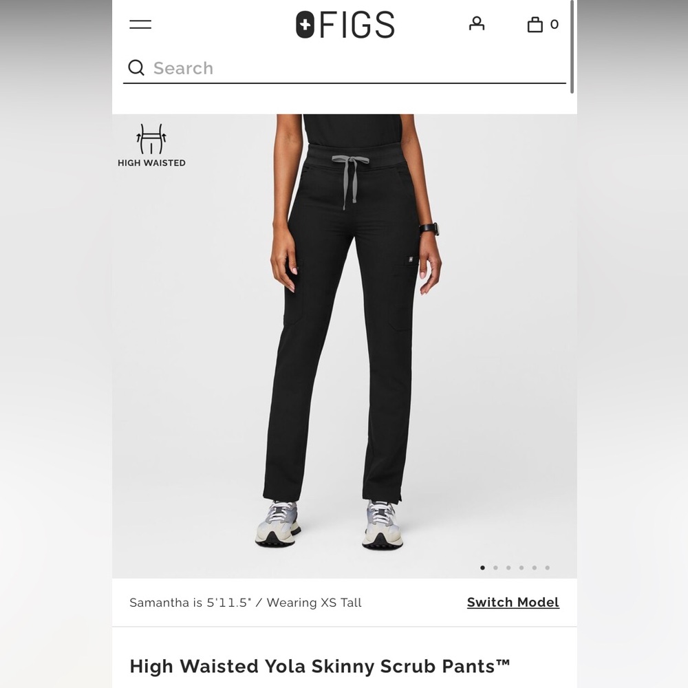 FIGS High Waisted Yola Skinny Scrub Pants in XS TALL